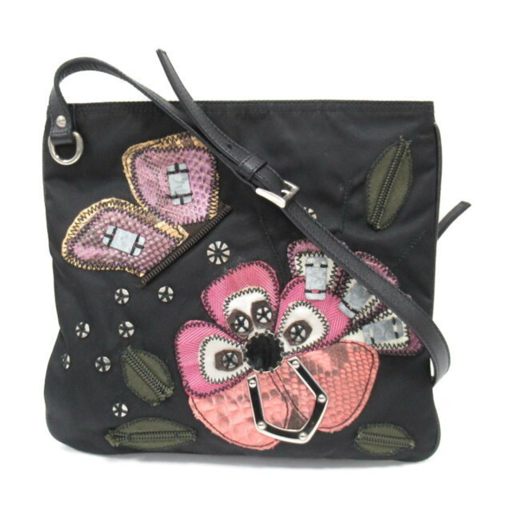 Prada Shoulder Bag Python Leather Black - image 1